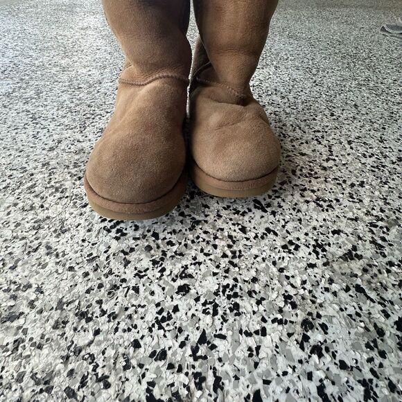 Ugg Classic Tall Boots Womens 6 Chestnut Suede Sheepskin Shearling 5815 Fur - Picture 6 of 9